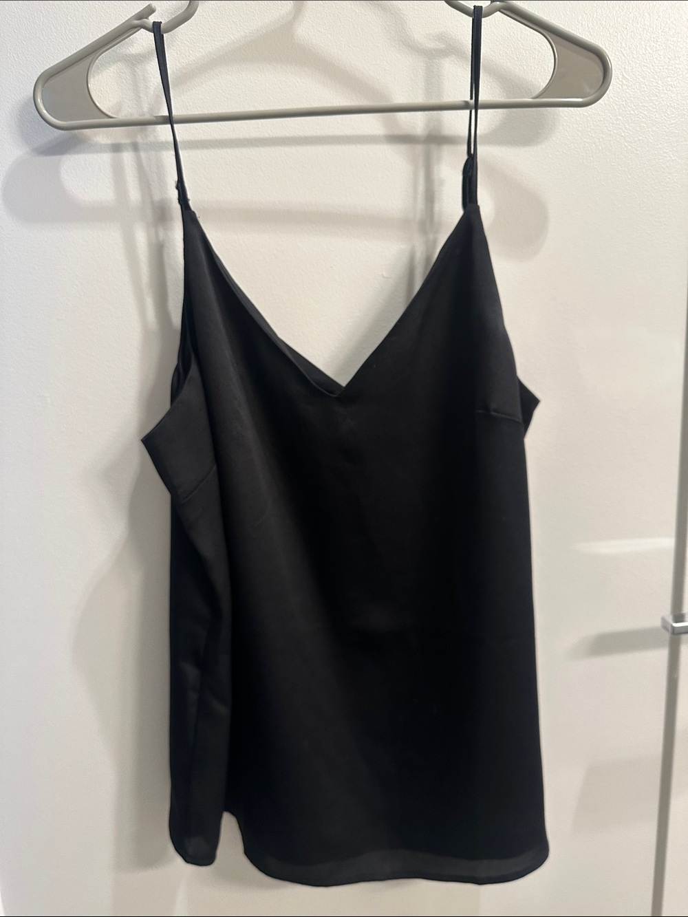Banana Republic Black Satin V-Neck Cami